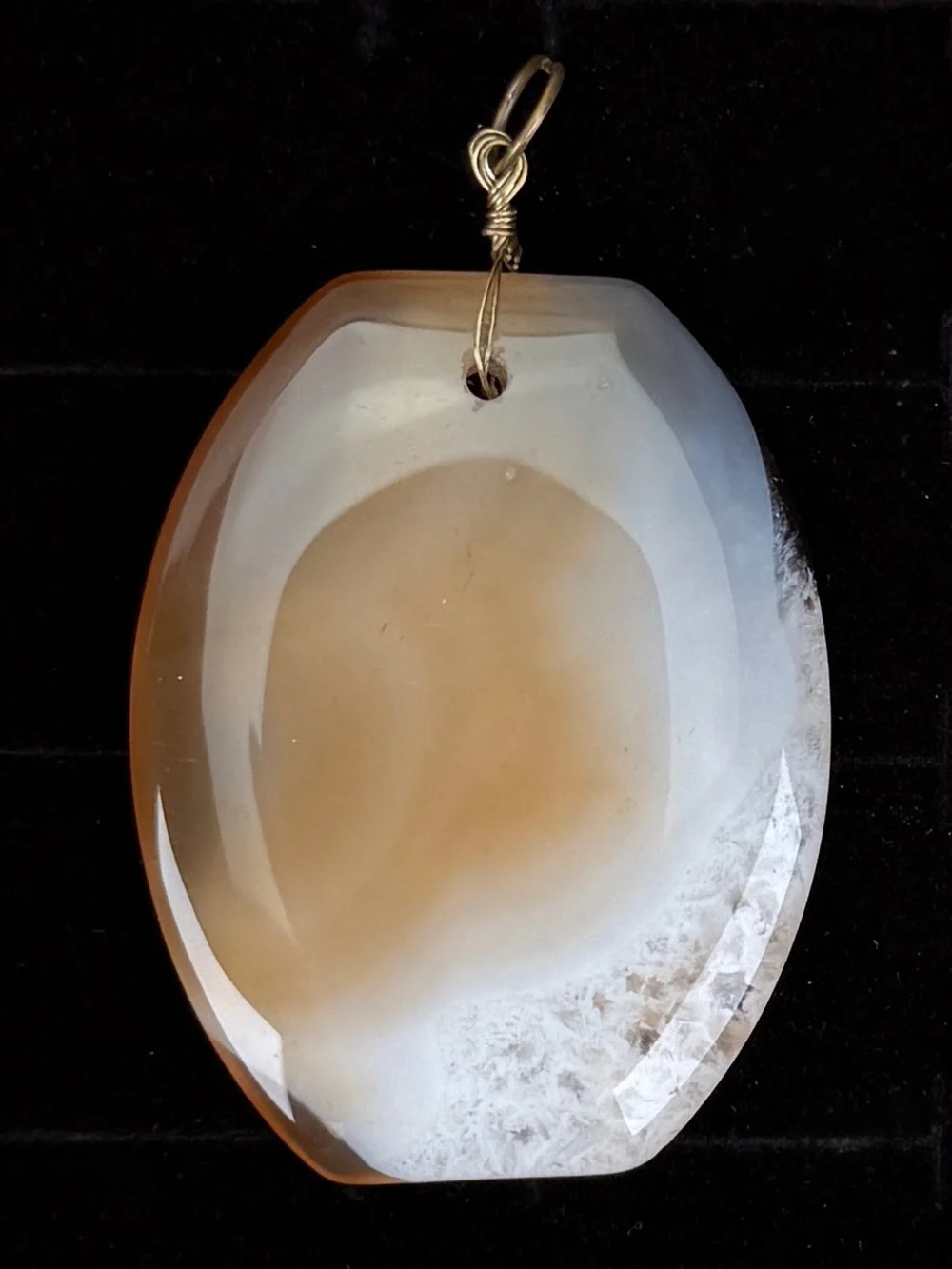 Gorgeous bohemian chic stone pendant + Free 16” Cord Necklce